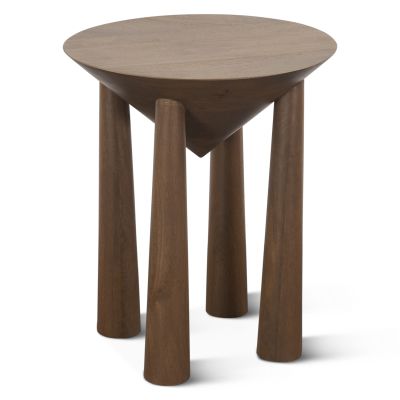 Abstract 18" Side Table in Brown