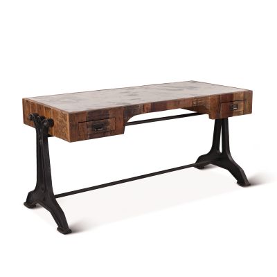 Bowery 63" Desk with Marble and Reclaimed Wood
