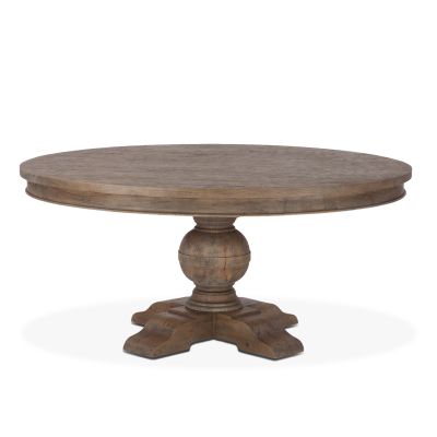 Colonial Plantation 72" Round Dining Table Weathered Teak
