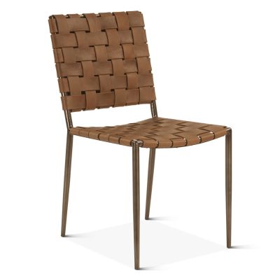 Copenhagen 18" Dining Chair in Tobacco Buffalo Leather with Iron