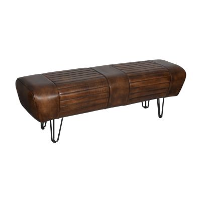 Essex 53" Leeds Bench Antique Whiskey Leather