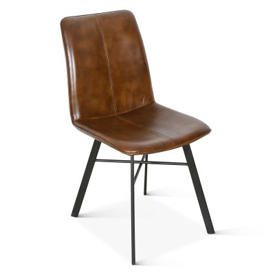 Essex 18" Murphy Dining Chair in Handwashed Chestnut Leather