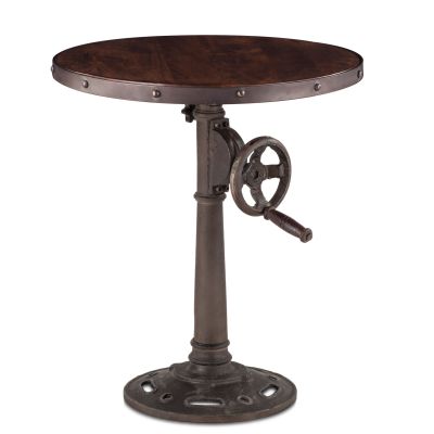 Industrial Loft 24" Adjustable Side Table Walnut