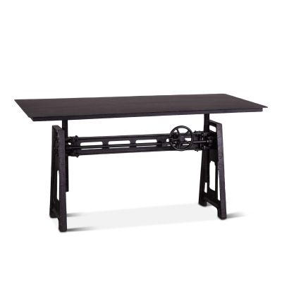 Industrial Loft 60" Adjustable Crank Desk Black Metal