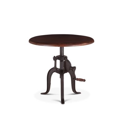 Industrial Loft 24" Adjustable Side Table Walnut