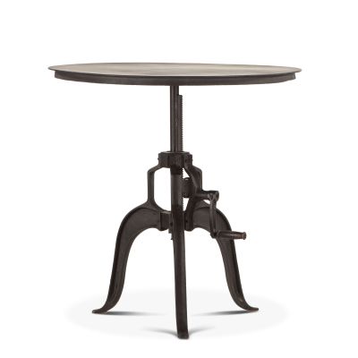 Industrial Loft 36" Adjustable Side Table Matte Black