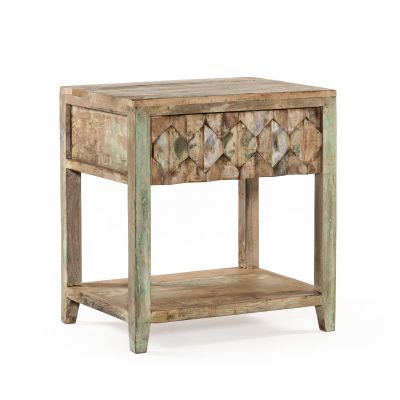 Ibiza 24" Reclaimed Wood Night Stand Vintage Teal