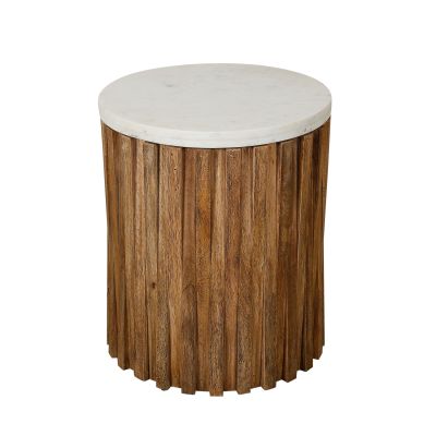 Groot Side table with White Marble Top