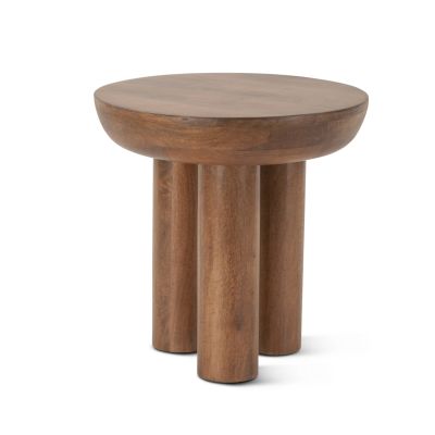 Palermo 20" Round Side Table Acorn Brown