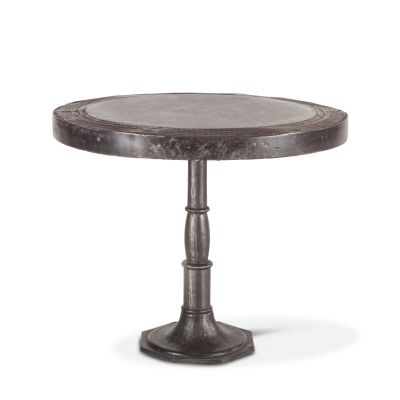 Steampunk 36" Reclaimed Teak and Marble Round Table