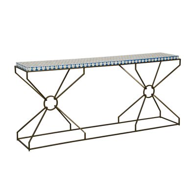 Taara 72" Console Table with Bone Inlay and Brass