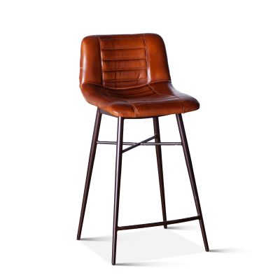 Wellington 17" Low Back Top-Grain Leather Counter Chair