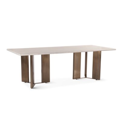 Zurich 92" Acacia Wood Dining Table with Iron Legs Whitewash