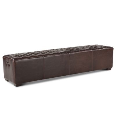 D'Orsay 79" Upholstered Brown Leather Bench