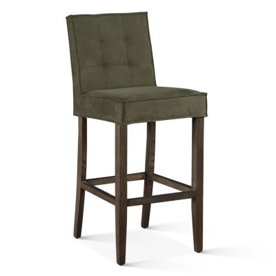 Madison Bar Chair in Green Eco-Suede with Dark Legs