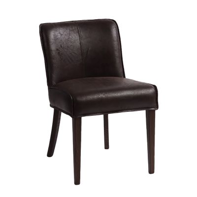 Buddy 20" Dark Brown Leather Dining Chair Matte Brown Legs