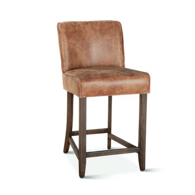Buddy 20" Tan Leather Counter Chair Matte Brown Legs