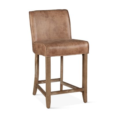 Buddy 20" Counter Chair in Tan Leather with Natural Legs