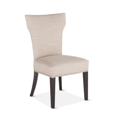 Rebecca 22" Upholstered Beige Linen Dining Chair Vintage Java Legs