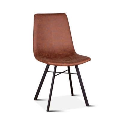 Sam 18" Trapper Brown Leather Dining Chair