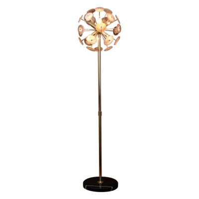 Iron, Agate and Marble Floor Lamp