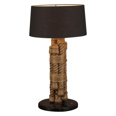 Rope Metal and Marble Table Lamp