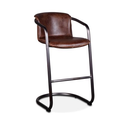 Portofino 22" Geisha Brown Leather Bar Chair