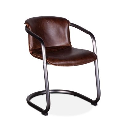 Portofino 22" Geisha Brown Leather Dining Chair