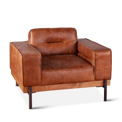 Modern Armchair Cocoa Leather