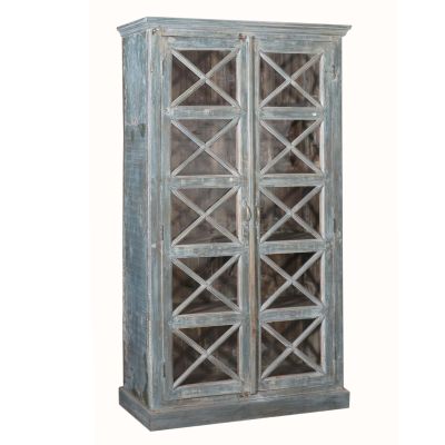Wooden Cabinet With Glass 49"