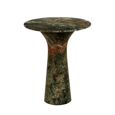 Breton 18" Side Table in Green Bidasar Marble