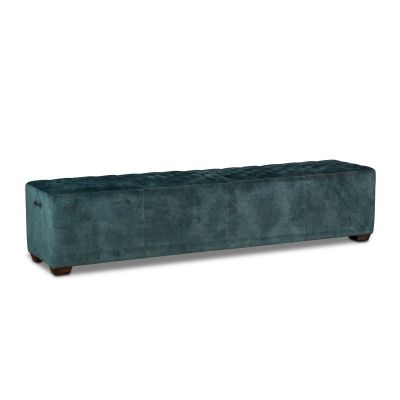 D'Orsay 78" Upholstered Green Velvet Bench