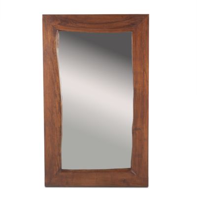 Home Trends Design London Loft Mirror from the London Loft Collection, featuring a faux live edge frame and a modern walnut finish.