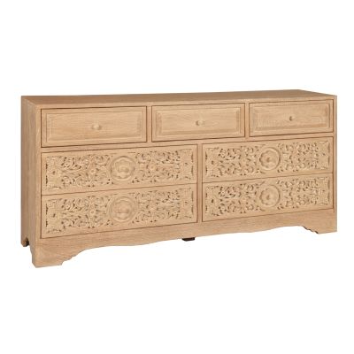 Taj 71" Dresser with Plinth Base in Whitewash