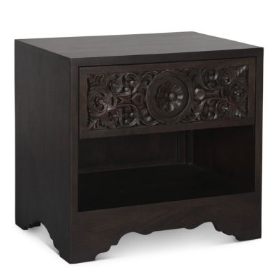Taj 26" Nightstand with Plinth Base in Vintage Brown