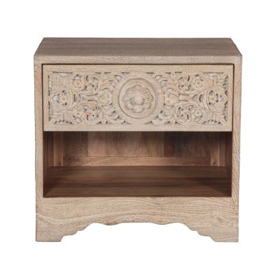Taj 26" Nightstand with Plinth Base in Whitewash