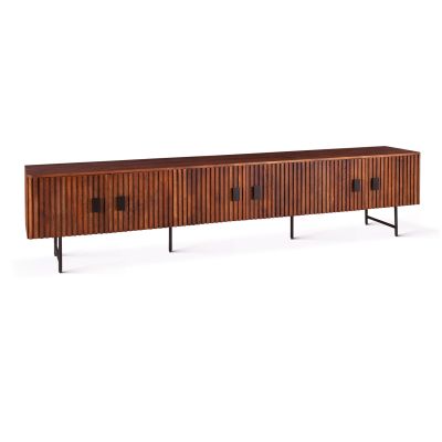 Verbania 98" Media Cabinet in Pecan Brown