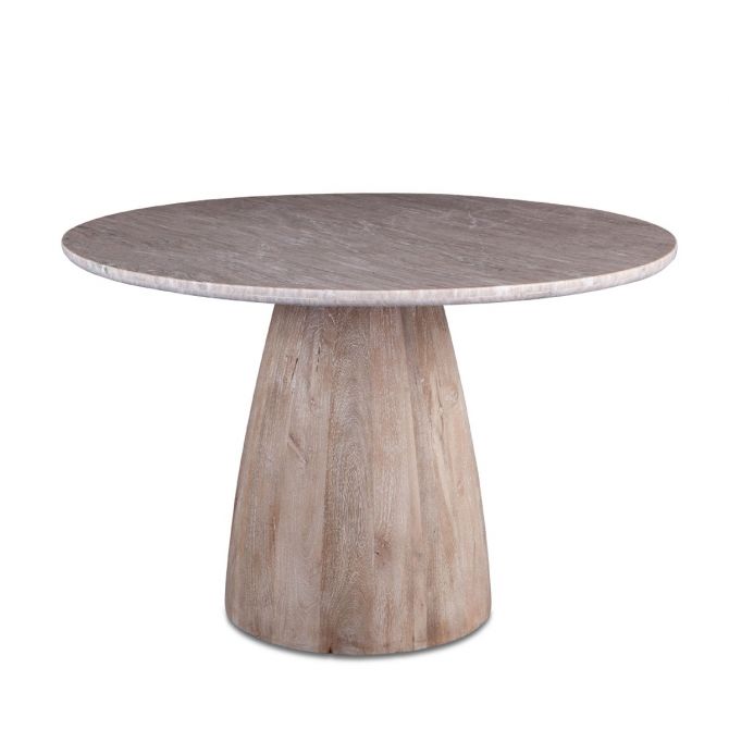 Picture of DINING TABLE ROUND TAUPE MARBL 48