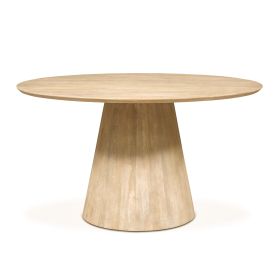 Casablanca 54" Round Dining Table in Natural White