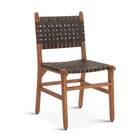 Chesapeake 19" Dining Chair Nutmeg and Black Leather