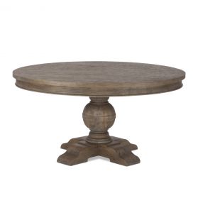 Colonial Plantation 60" Round Dining Table Weathered Teak