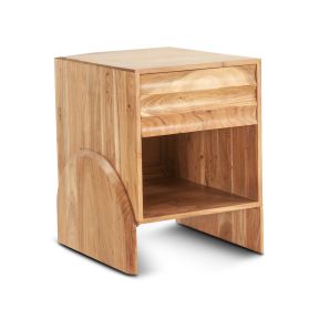 Catania 19" Side Table with Drawer Natural Acacia