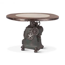 Eiffel 48" Round Adjustable Machine Base Dining Table