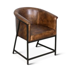 Essex 22" Leather Armchair Antique Whiskey