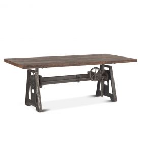 Industrial Loft 84" Adjustable Dining Table Weathered Teak