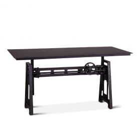 Industrial Loft 60" Adjustable Crank Desk Black Metal