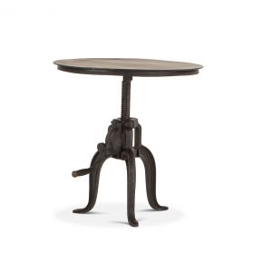 Industrial Loft 24" Adjustable Side Table Matte Black