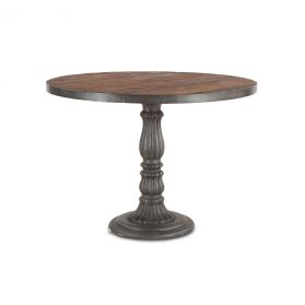 Industrial Teak 42" Reclaimed Wood Round Dining Table Natural