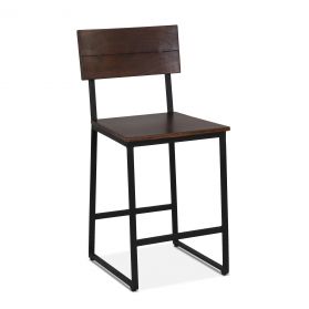 Mozambique Wood and Iron Counter Chair Walnut
