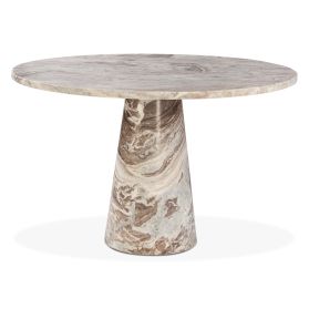 Nile 48" Round Dining Table in Brown Toronto Marble